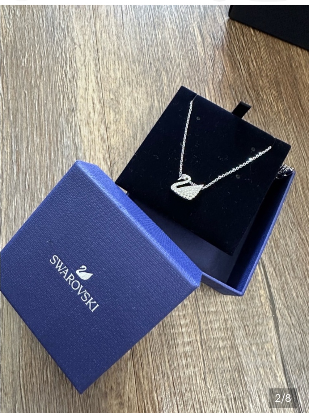 Swarovski Silver Crystal Swan Necklace - Silver Iconic - Picture 3 of 9
